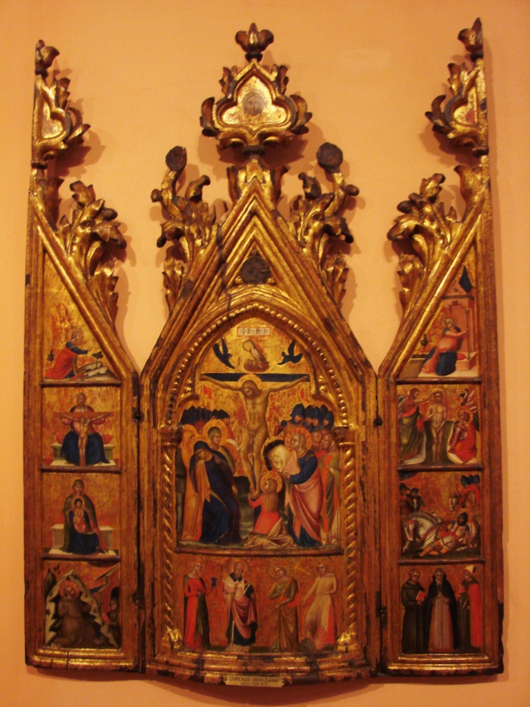 Лоренцо Венециано. Алтарь со "Снятием с Креста". 1356-1372. Место нахождения: Мадрид. Музей Тиссена-Борнемиса (Испания)