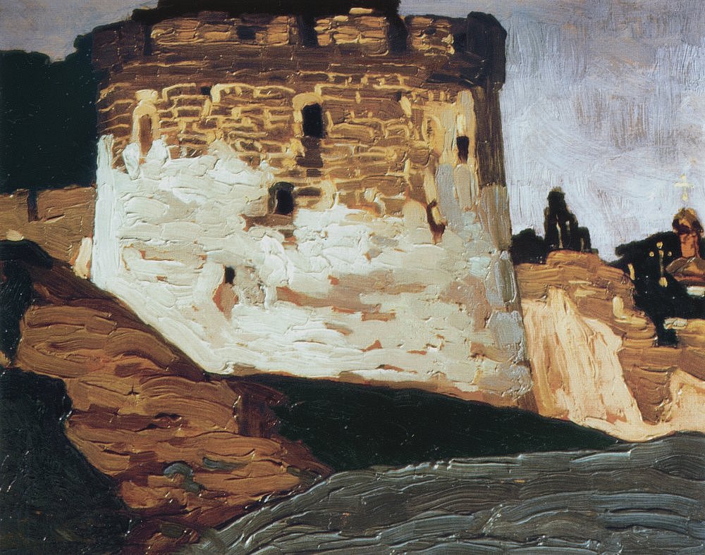 Н. К. Рерих. Печоры. Монастырские стены и башни. 1900-е