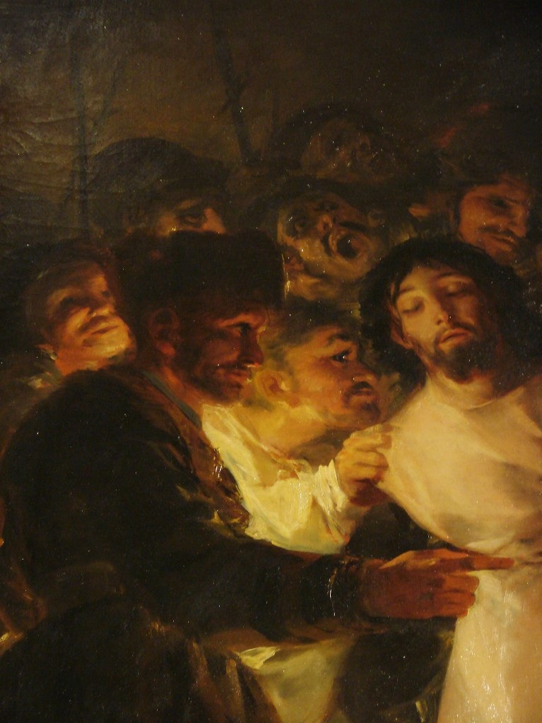 Толедский собор. Ризница. Франсиско Гойя. "Взятие Христа под стражу". 1788 год Написана через два столетия после картины Эль Греко, когда Испанская инквизиция все свела к ПРЕДАТЕЛЬСТВУ.