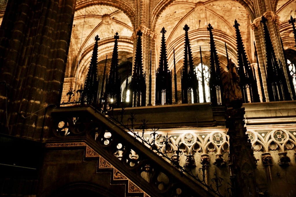 Кафедральный собор в Барселоне. Декор стен, ограждающих пространство заседаний рыцарей Ордена Золотого руна.